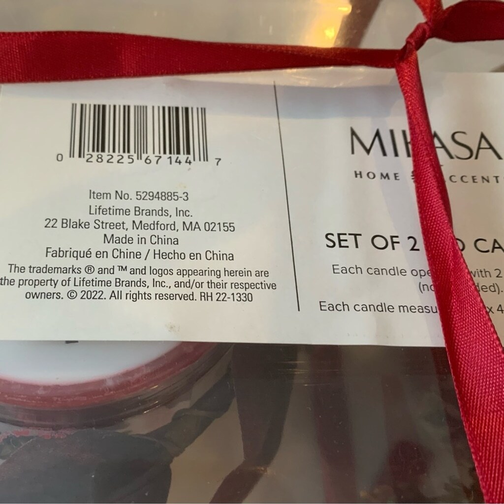 MIKASA home accents set of 2 LED candles new in box Christmas holiday flameless