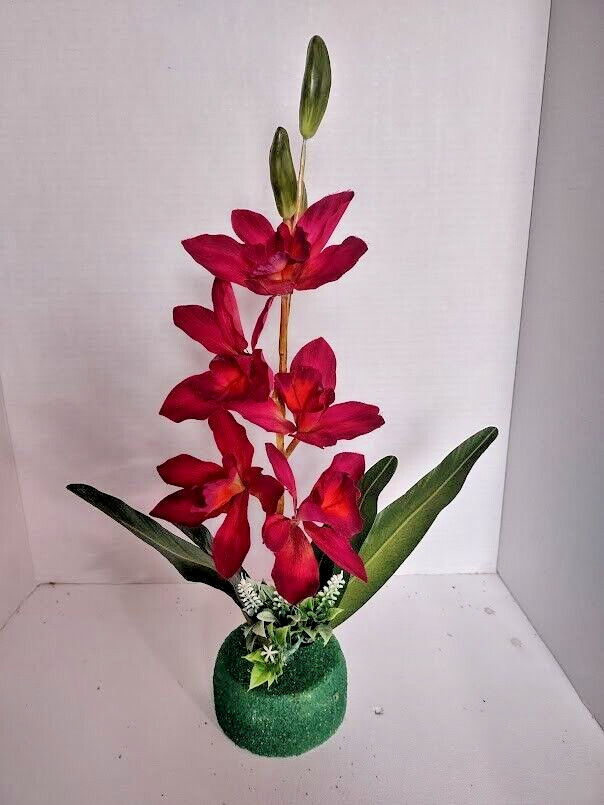 Artificial Cymbidium Orchid Plant On Disc