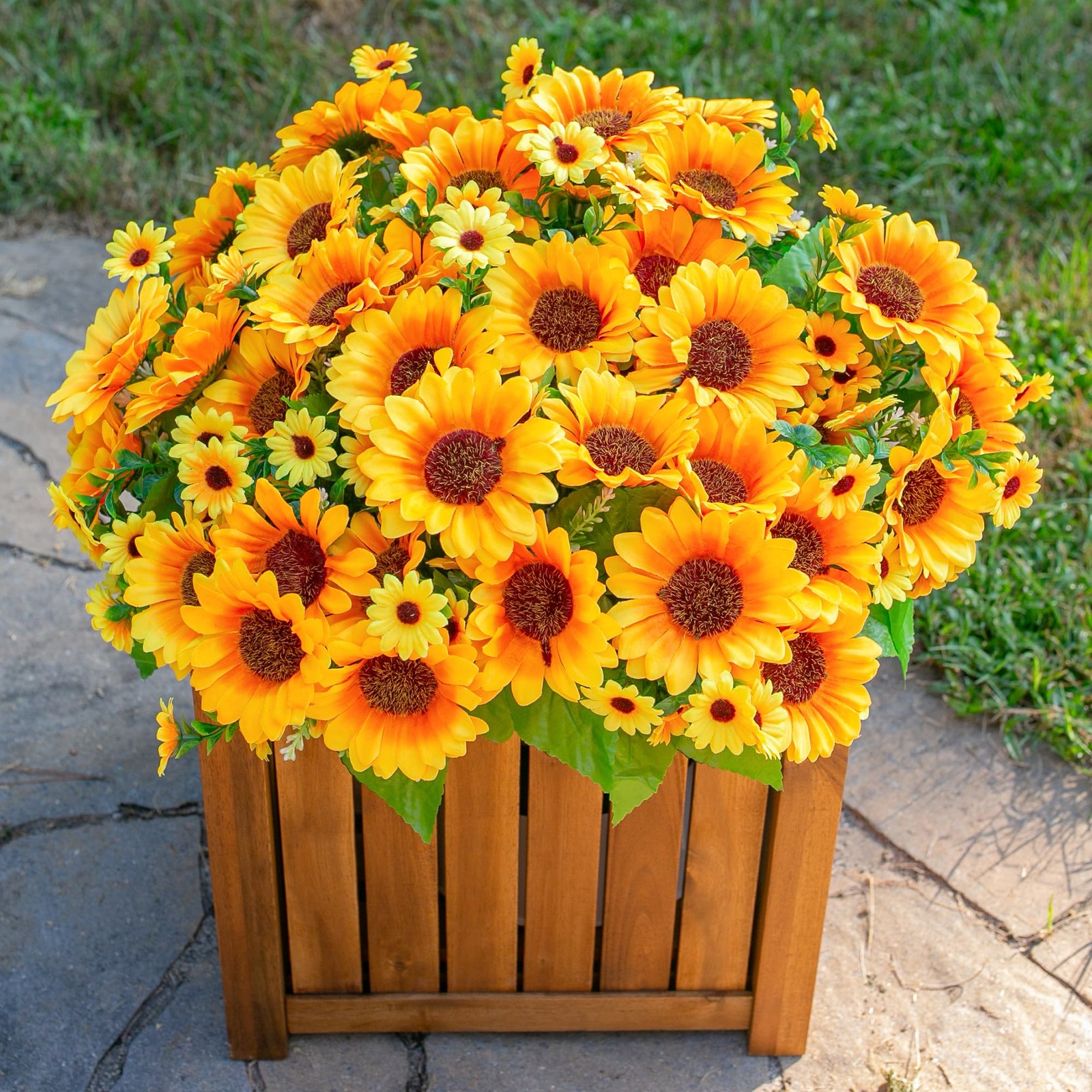 Sunflowers Artificial Flowers, 10 Bunches Fake Sunflower Artificial Flowers f…
