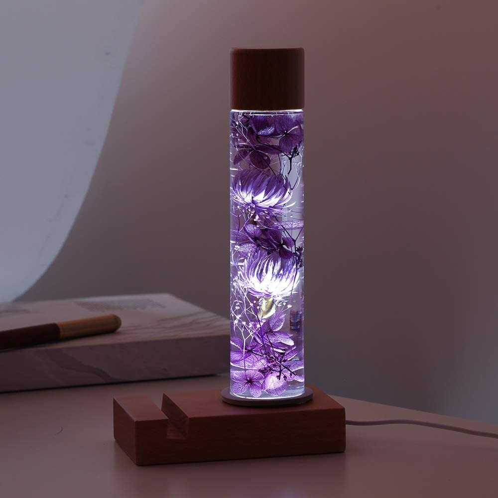 Thanksgiving Day Floating Flower Glass Dried Flower Specimen Bottle Gift Purple