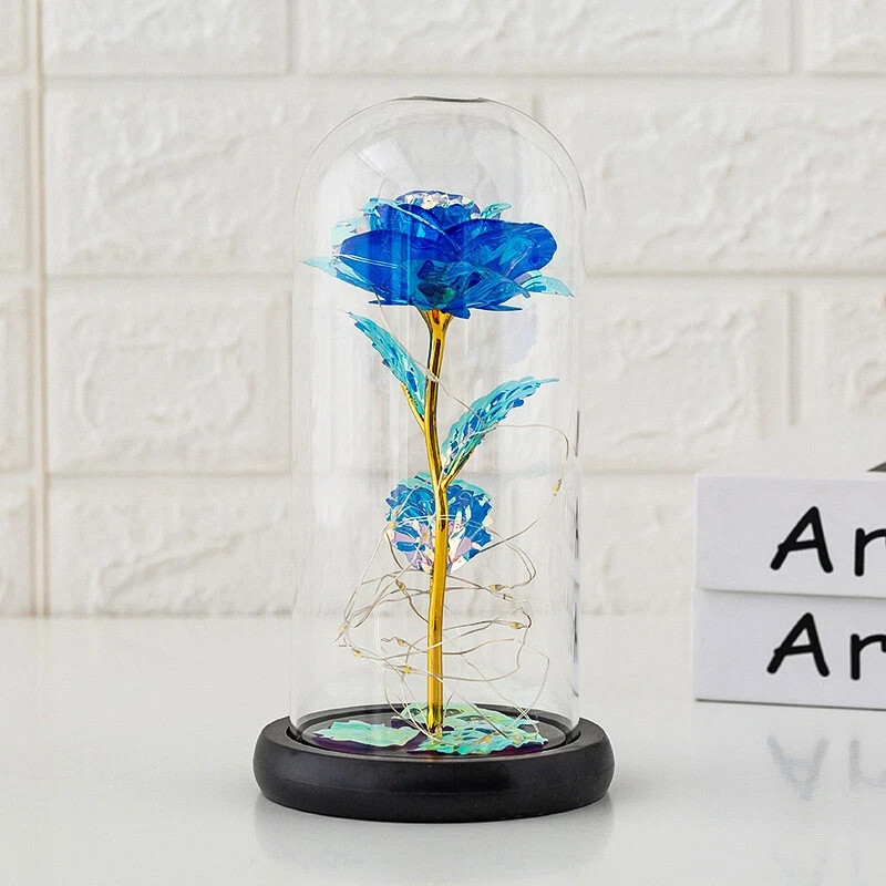 LED Enchanted Eternal Galaxy Rose Glass Dome Fairy Light Romantic Gift Decor