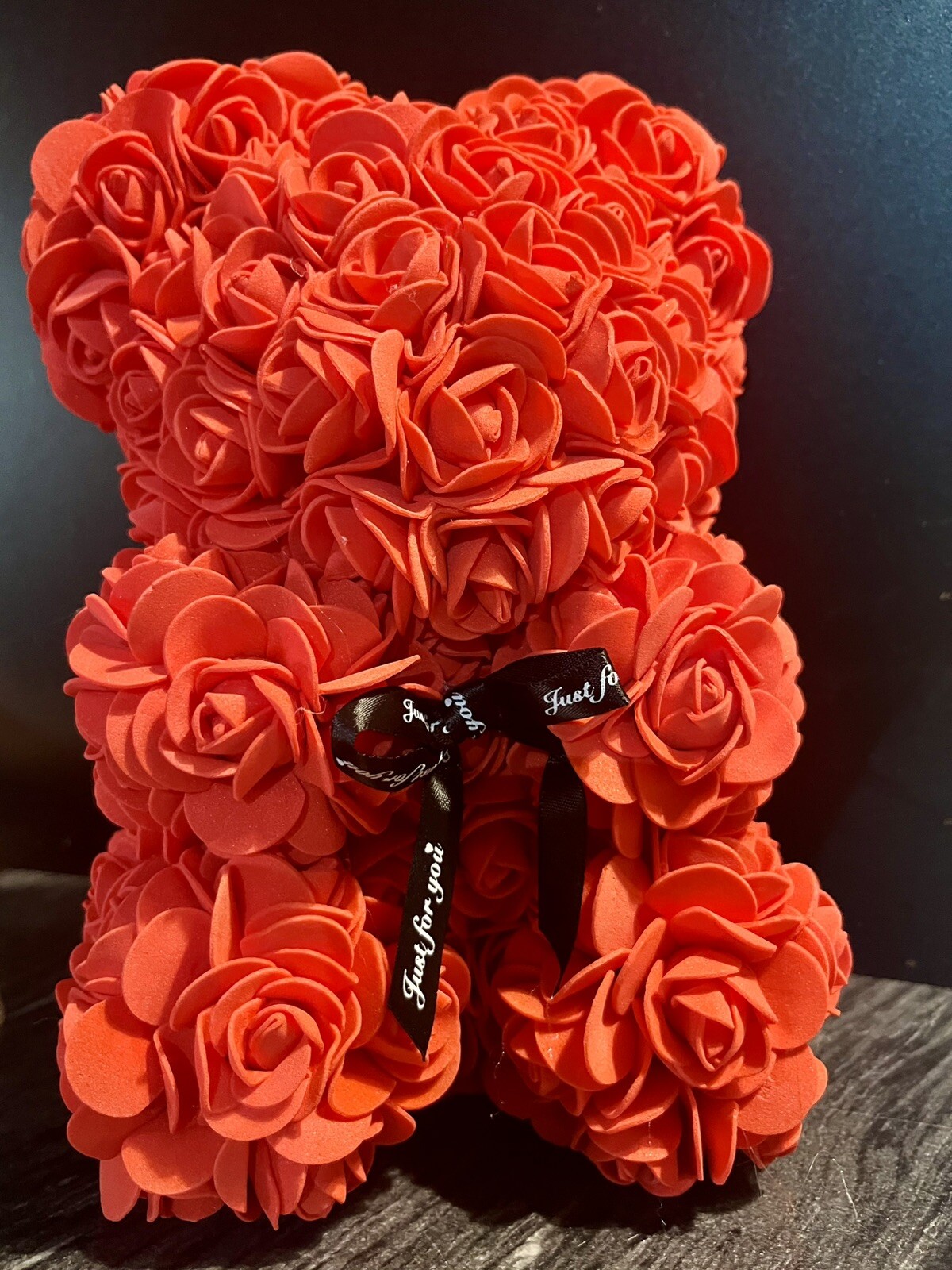 Valentines Rose Bear, Color Red, Size 9×6 1/2 In. New