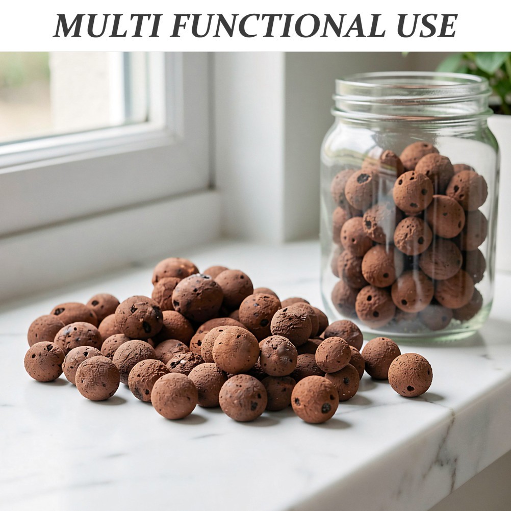 1 Bag Plant Clay Pebbles for Hydroponics – 2.2 Lbs 10-14mm Natural Clay Balls
