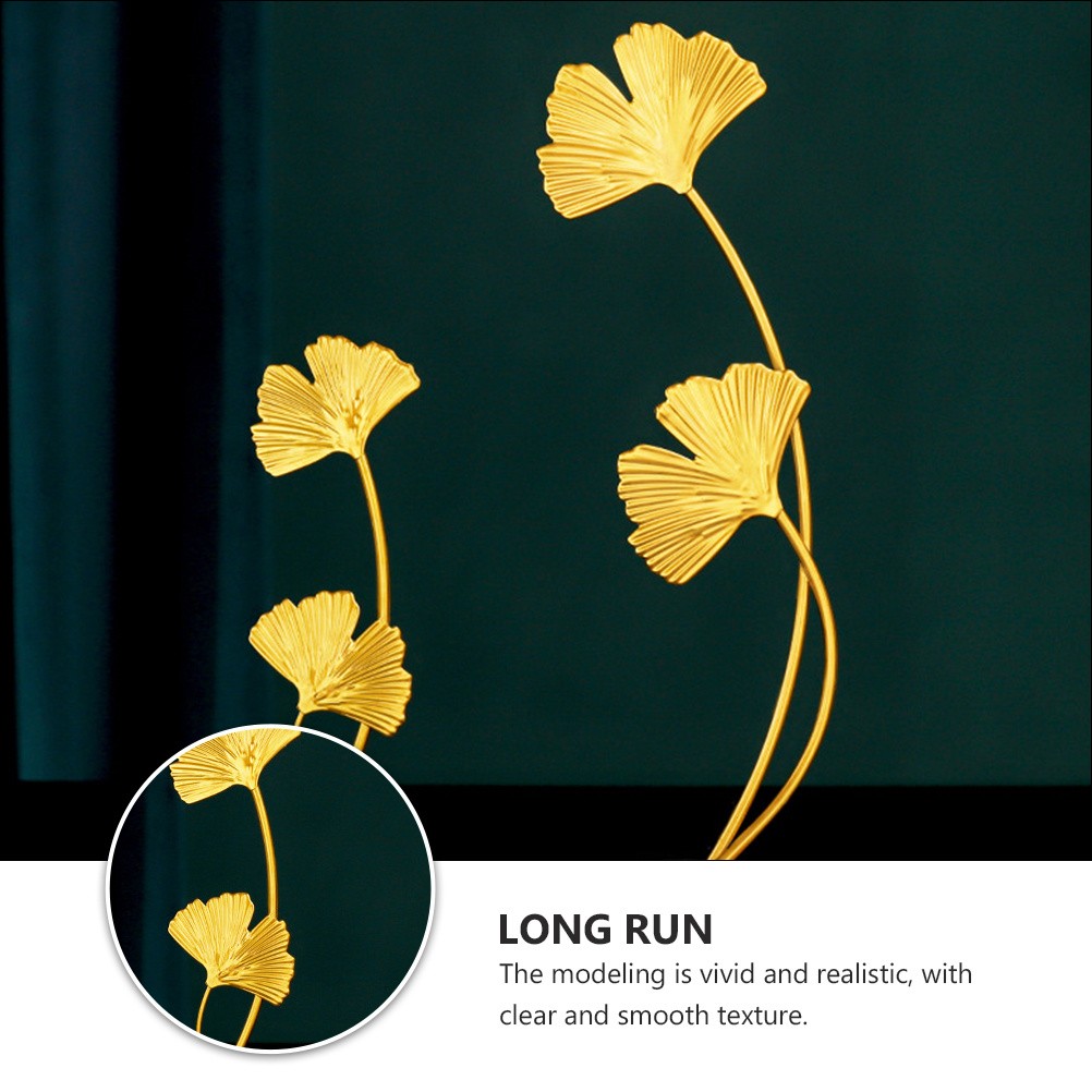 Elegant Ginkgo Leaf Decoration Metal for Desktop 1Pcs 11×2.7in