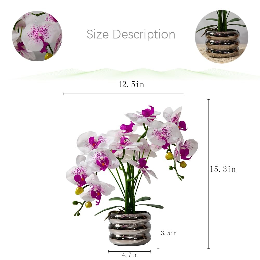 Artificial Orchids Flowers with Vase for Table Centerpieces, Real Touch Faux …