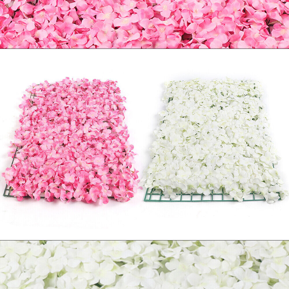 10/20Pcs Artificial Wedding Silk Flower Wall Decor Background Rose Floral Panels