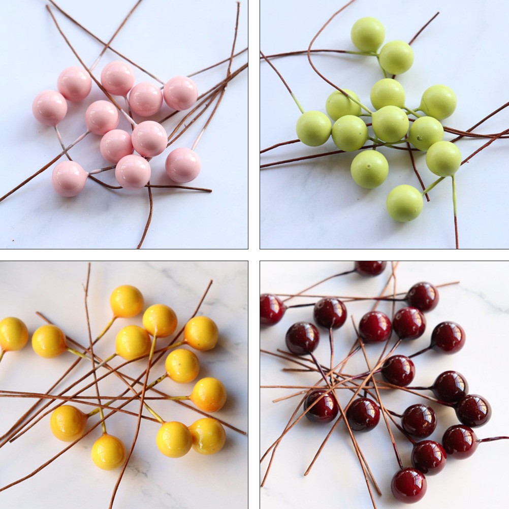 140Pcs Reusable Simulation Berries Artificial Berries Decoration Assorted Color