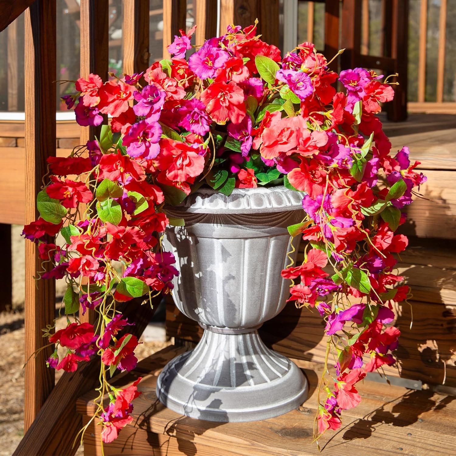Set of 4 UV Resistant Artificial Hibiscus Flowers for Elegant Outdoor Decor