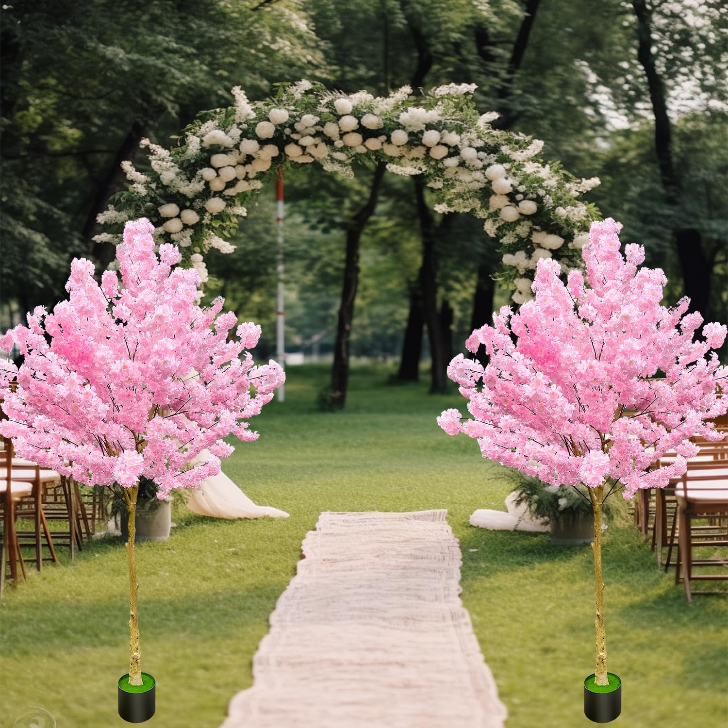 Artificial Cherry Blossom Tree 8.5ft, Faux Cherry Blossom Tree Fake Pink Arti…