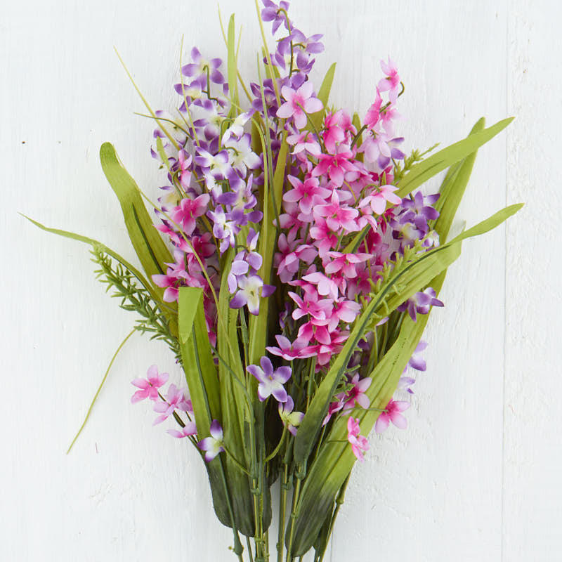 Set of 2 Artificial Hues of Purple Bell Flower 20-1/2″ Floral Bushes