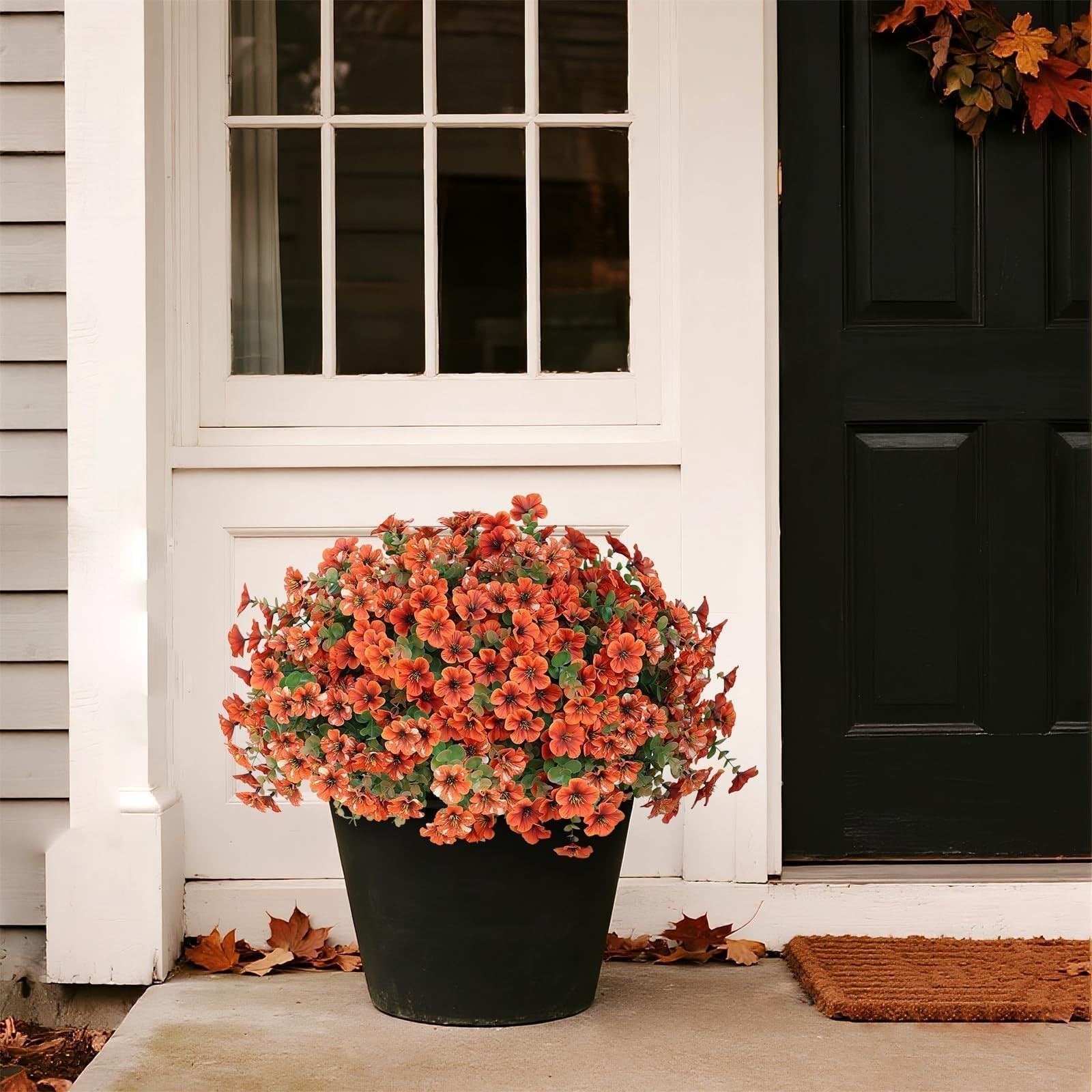 Artificial Flowers for Outdoor Fall Decoration-Faux Flower Petunia with Eucal…