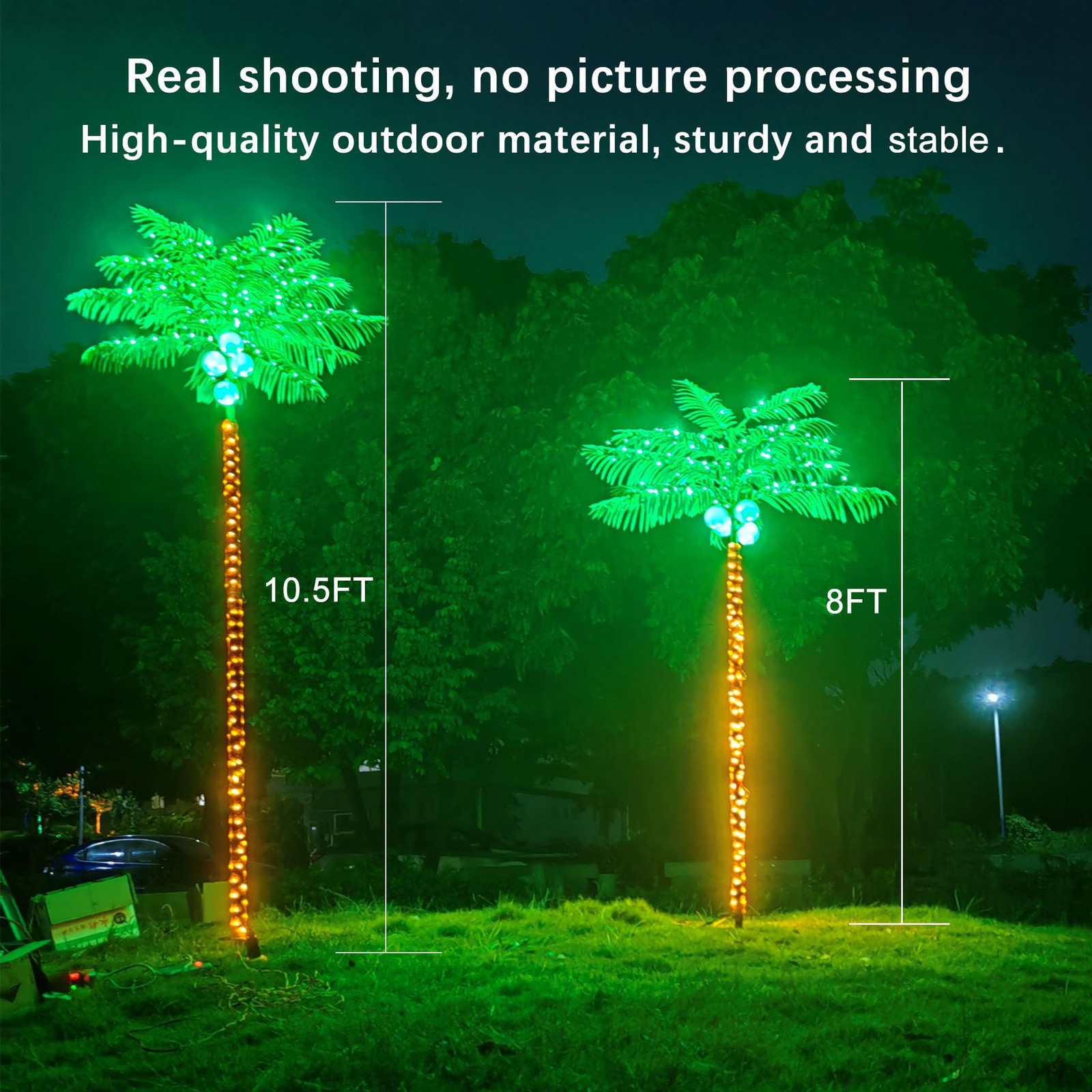 Palm Trees for Outside Patio Decor, 8FT 300LED Lighting Artificial Palm Tree wit