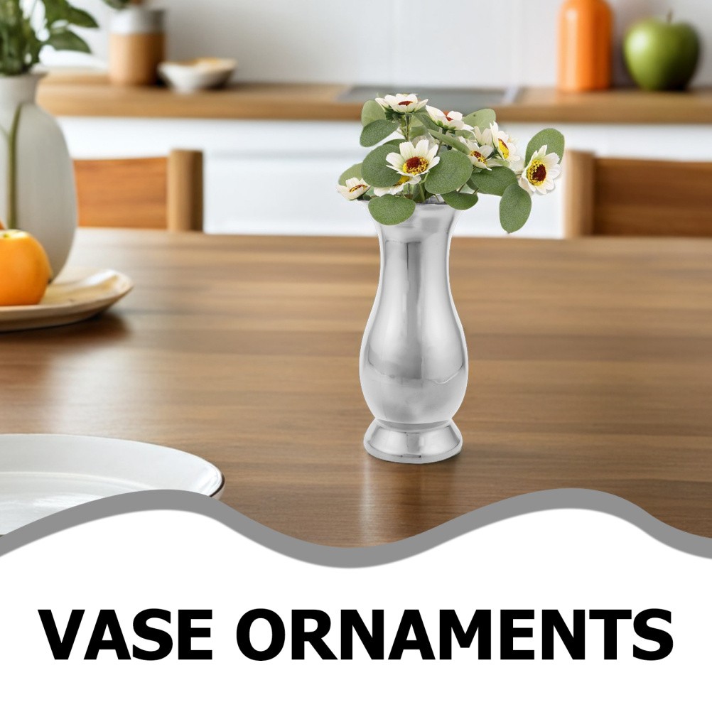 Stainless Steel Vase: Decorative Flower Container – Minimalist Desktop Vase For