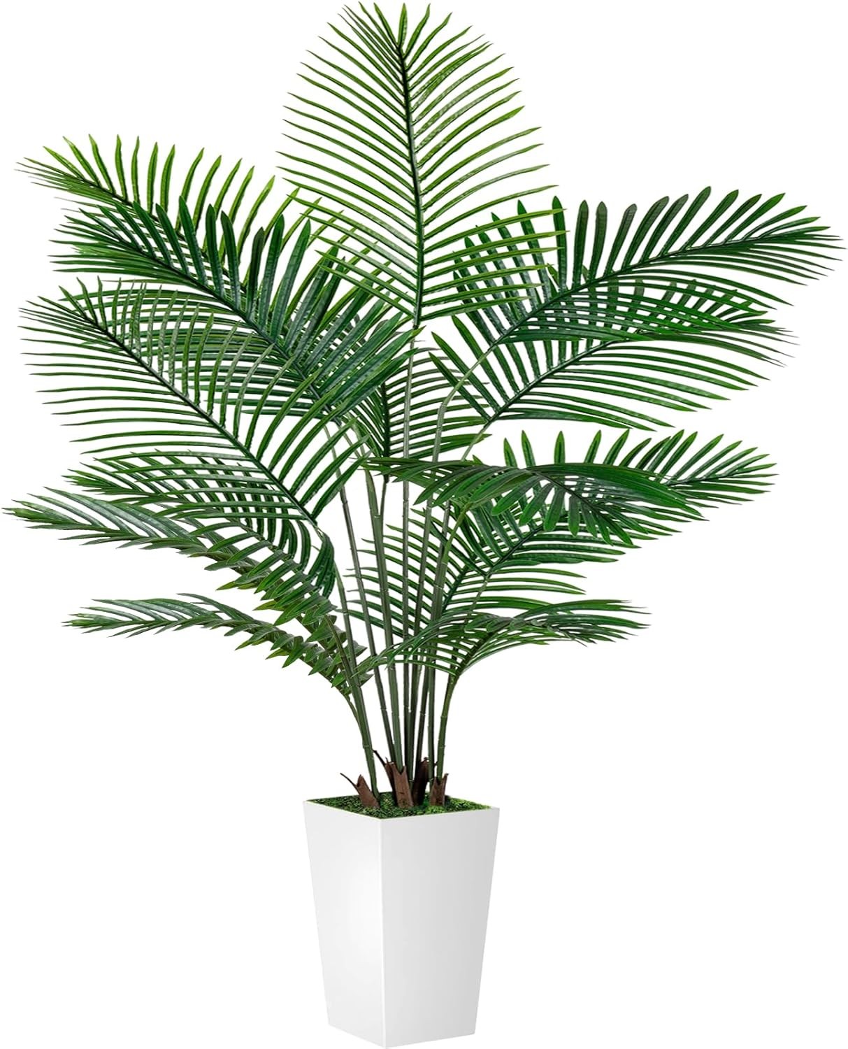 Palm Tree 6FT Artificial 72in Tall Faux Palm Tree W/ 15.7 White Planter Fake