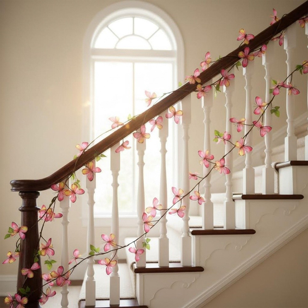 Pink Butterfly Vine Artificial Flower Made of Silk 100cm for DIY Tabletop Decor