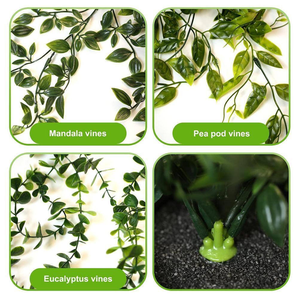 24.8 In. Green Fake Plant Hanging Plants with Pots, Artificial Eucalyptus Hangin