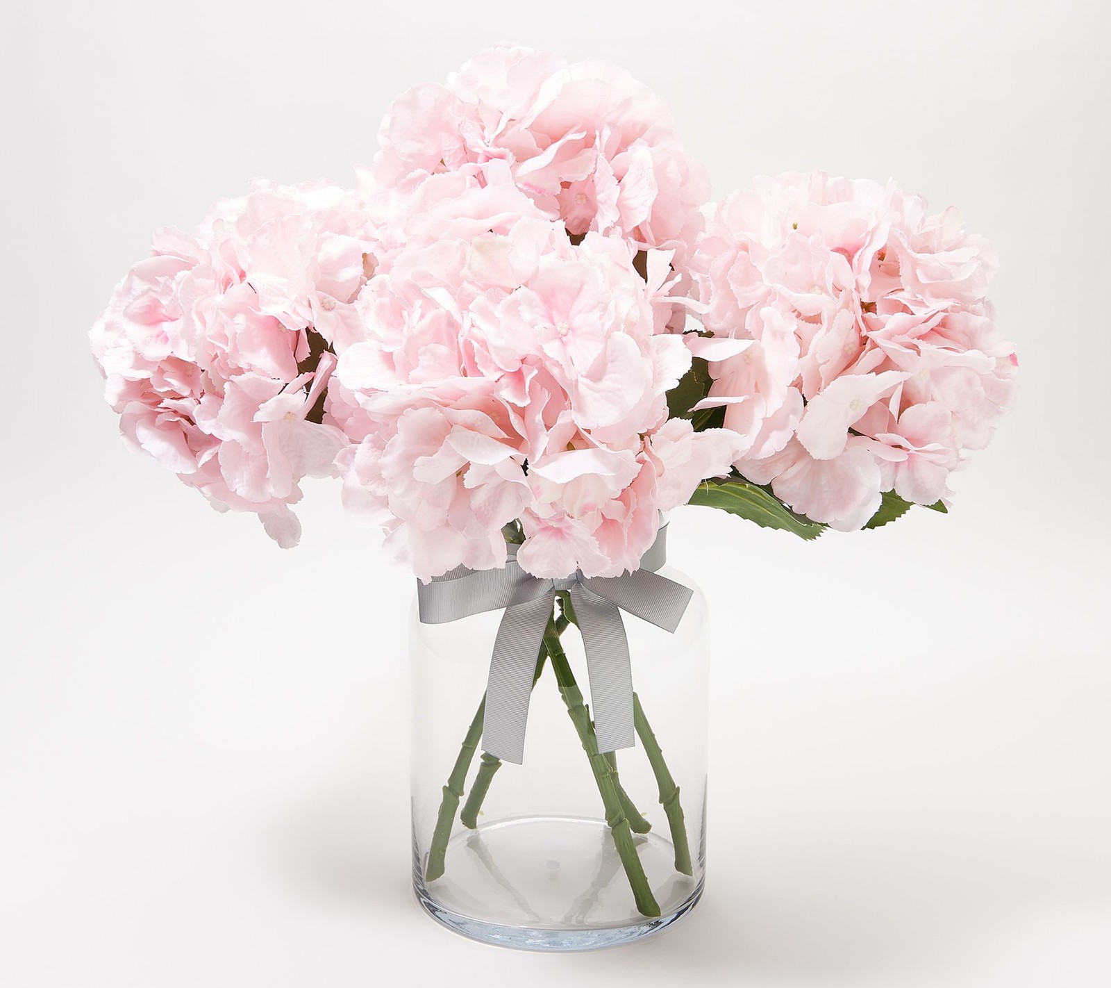 Grand Hydrangea Floral Stem Arrangement in Hampton Vase by Peony in Pink