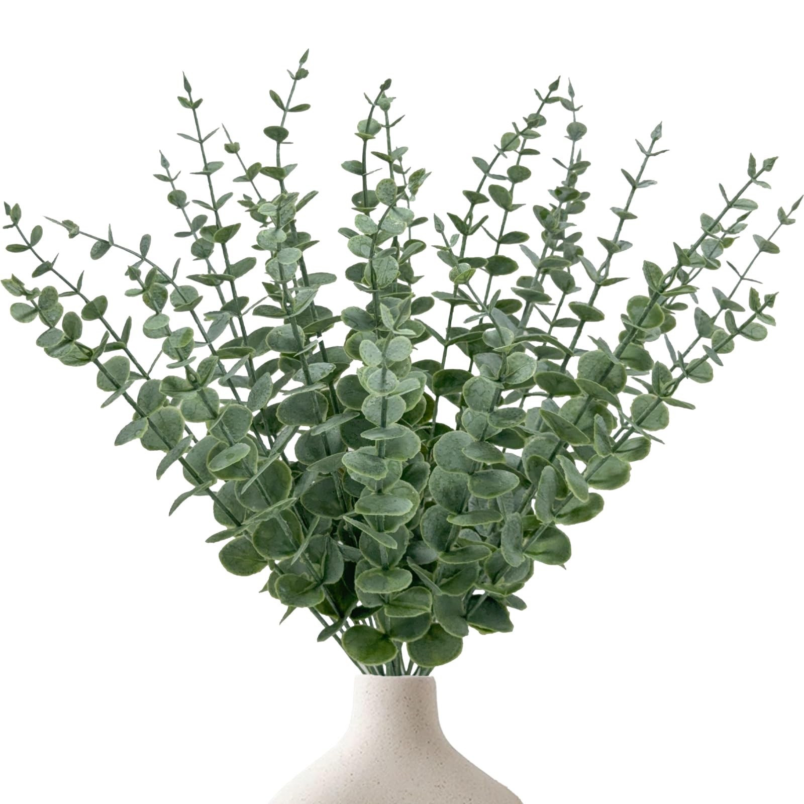 25Pcs Artificial Eucalyptus Stems, Realistic Fake Eucalyptus Branches for Hom…