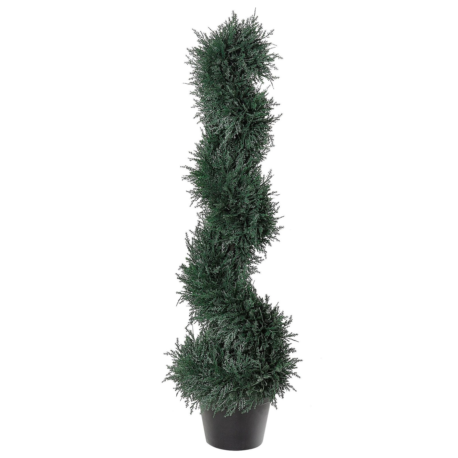 35.5in Spiral Fake Cedar Tree Pre-potted for Indoor Outdoor Decor