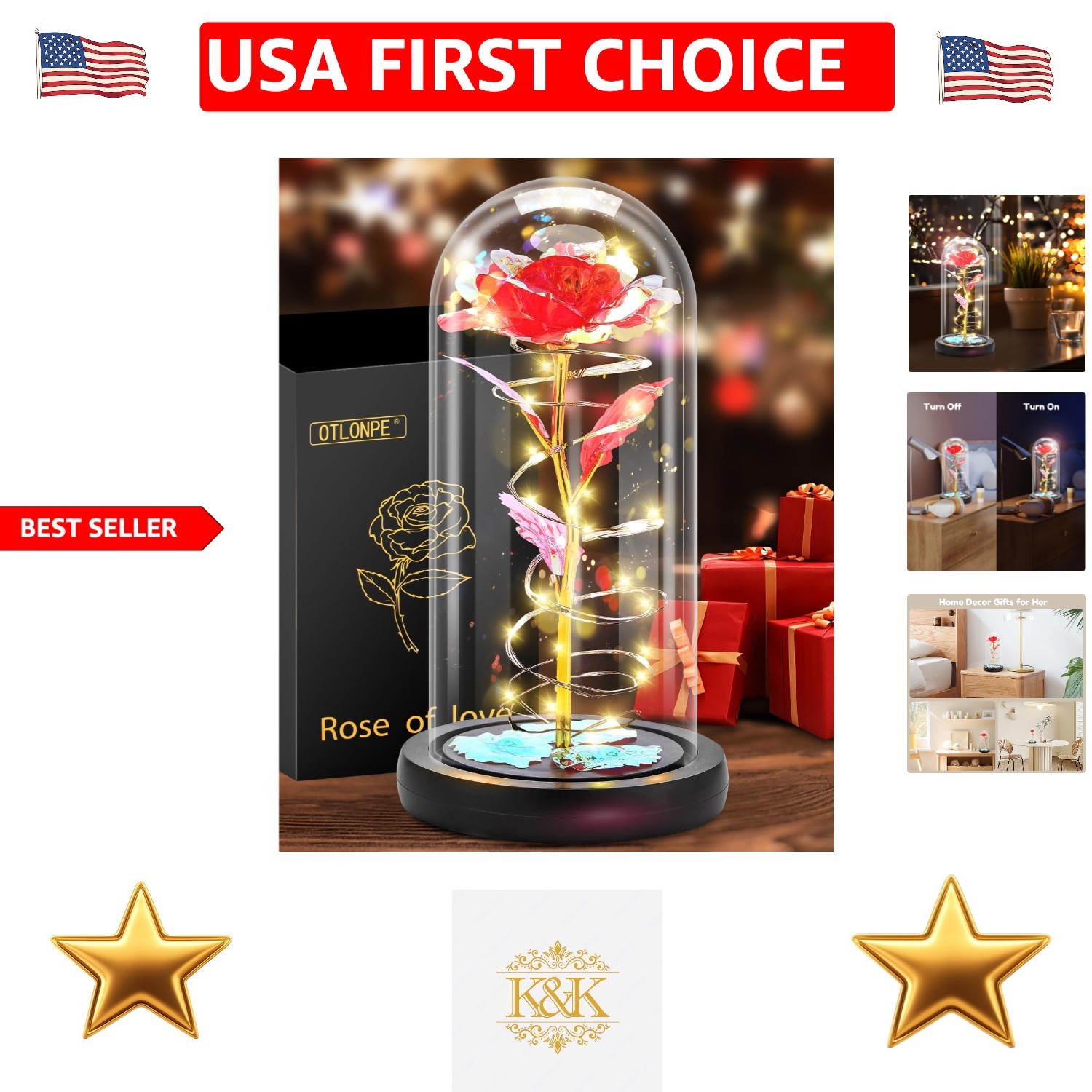 Enchanting Preserved Rose with LED Light – Ideal for Any Special Occasion