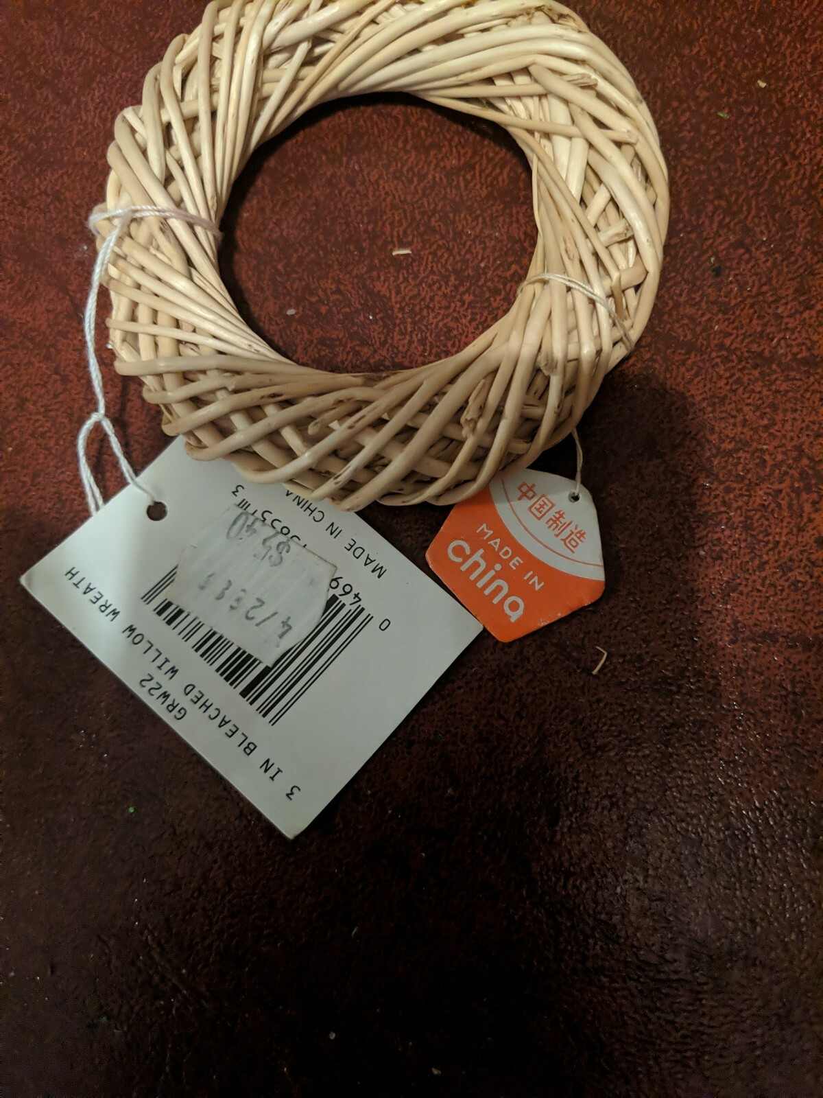 Set of 4-Bleached Willow 3 inch Wreaths New For Winter or Spring Decor