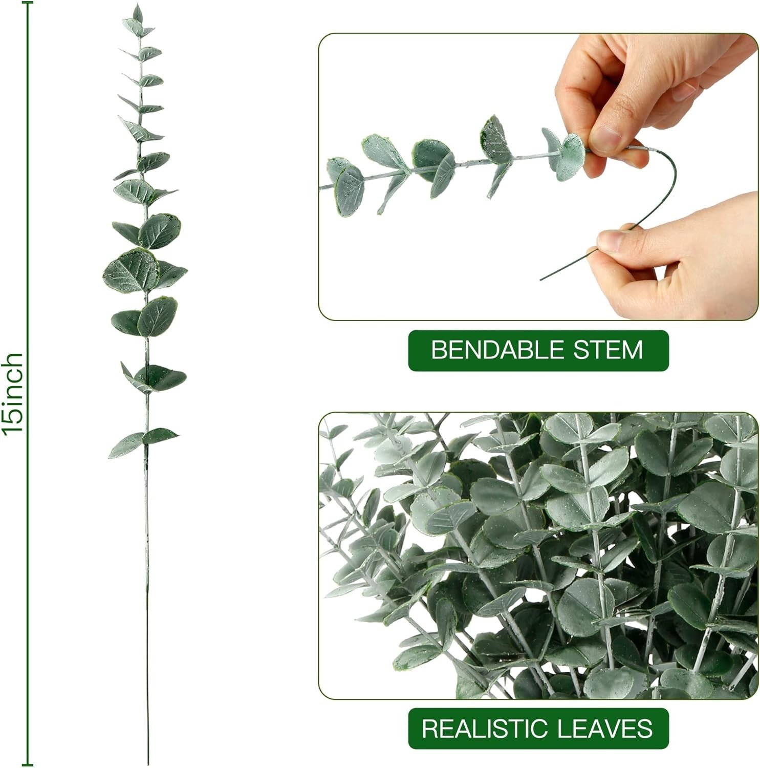 tallos eucalipto artificial hojas falsas para centros de mesa boda decoracion