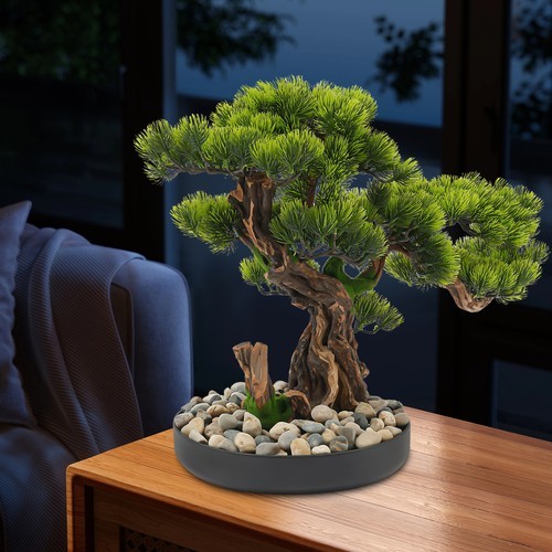 Desktop Artificial Bonsai Tree Artificial Bonsai Pine Tree Realistic Fake Plant