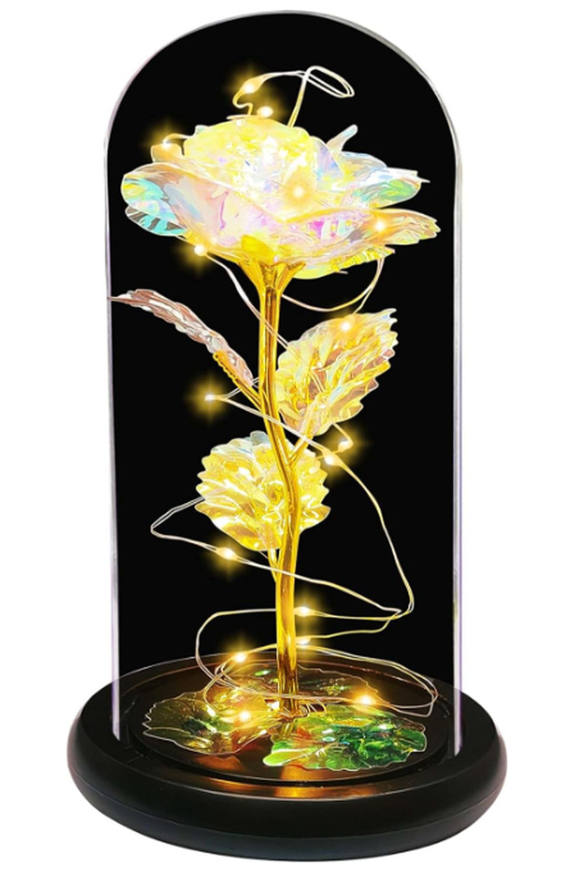 Valentine’S Day Rose Gifts, Colorful Rose in a Glass Dome Valentine’S Day Gifts’