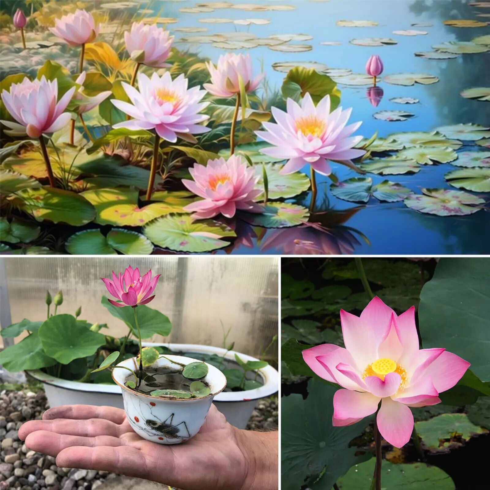 30Seeds Lotus Mix FlowerSeed Hand Picked Aquatic Plants Water GardenSeeds US