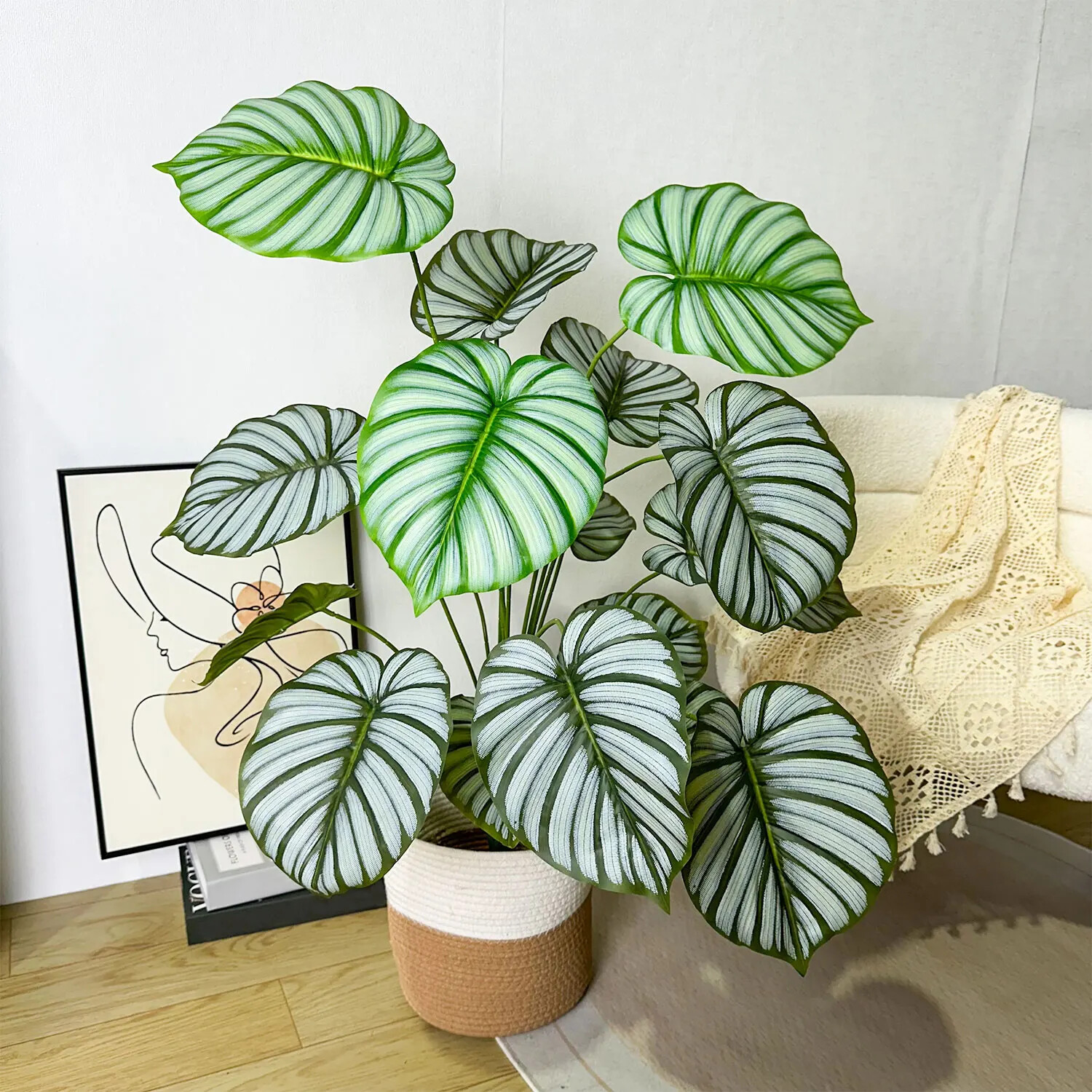 Plastic Monstera Plant Leaf Small fake plant New indoor home decor (without pot)