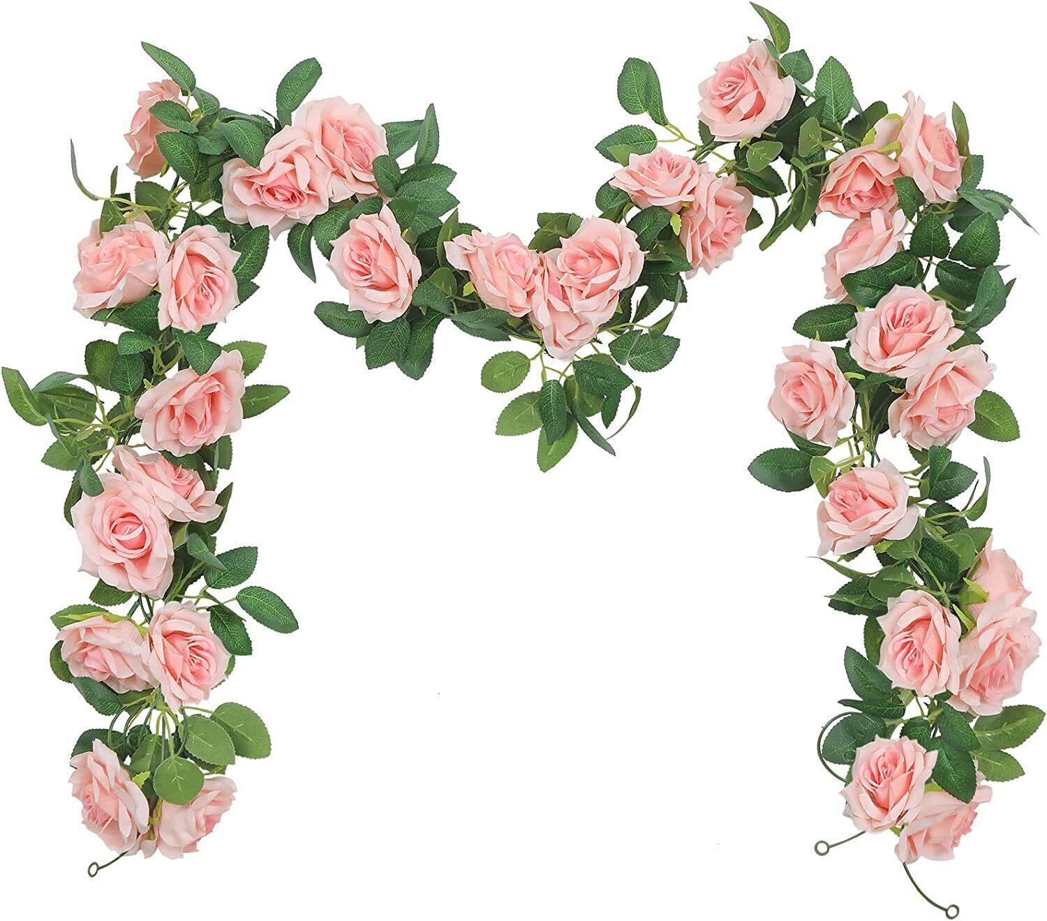 45 Flowers 8Ft Artificial Flower Rose Fake Hanging Garland Party Wedding Decor
