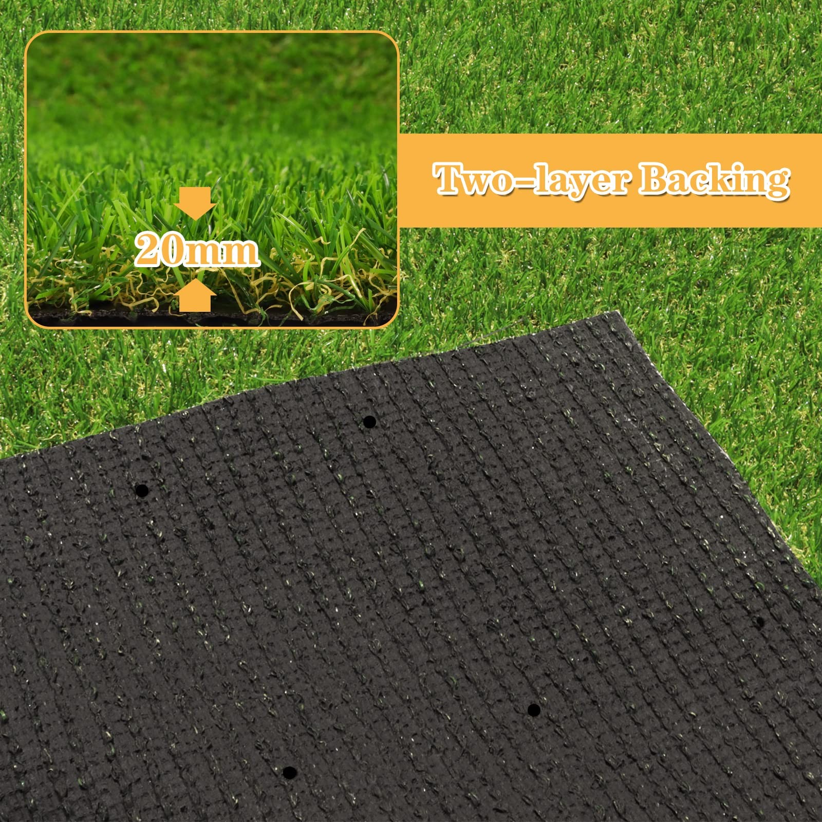 Artificial Grass Astroturf Rug 4 FT 10 in * 8 FT, Realistic Fake Grass Mat wi…