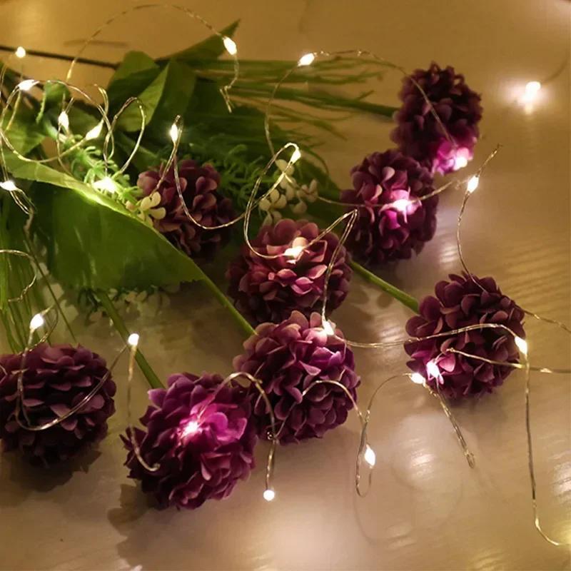 USB LED String Lights Silver Wire Garland Light Waterproof Fairy Lights