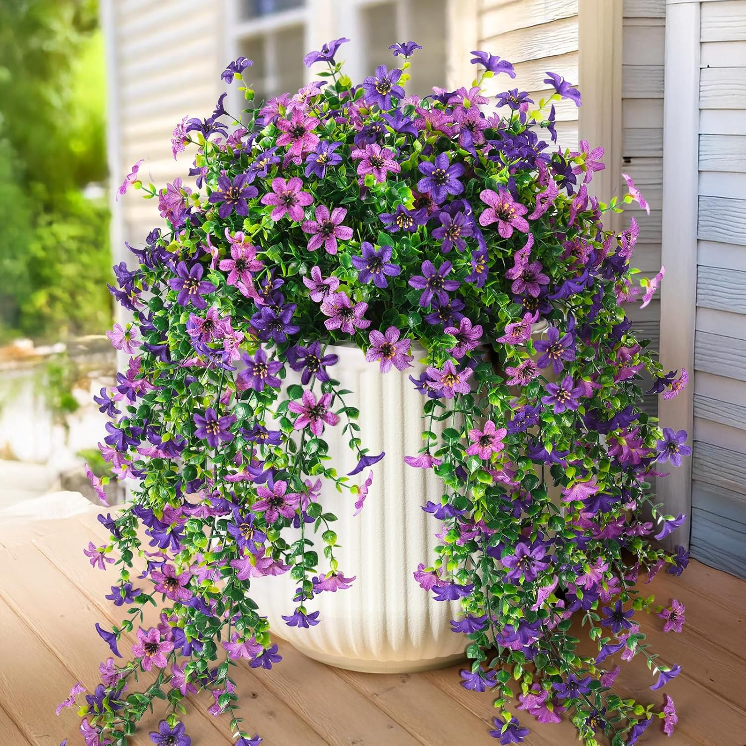 Artificial Hanging Daisy Plants UV Resistant Outdoor Patio Balcony Decor