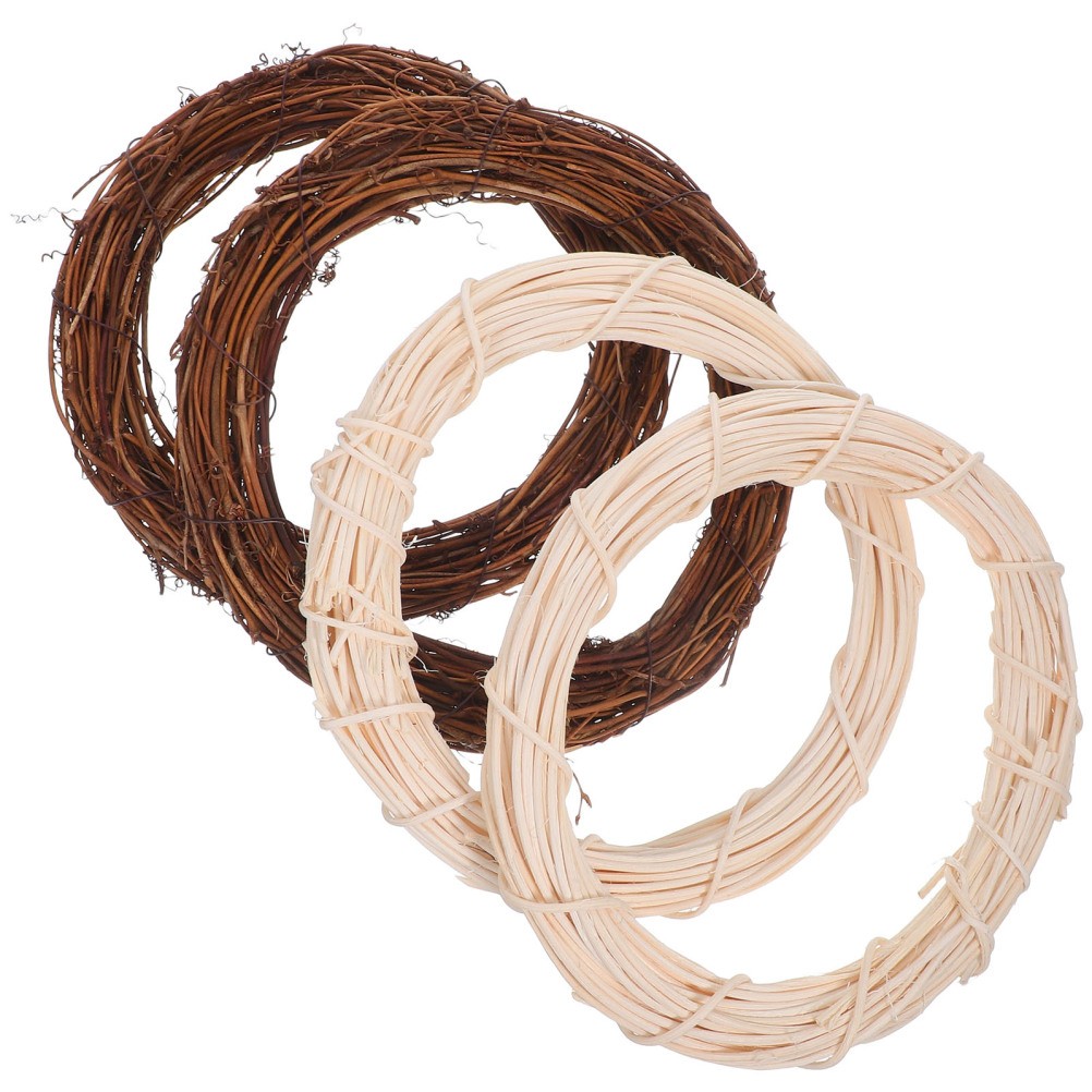 4pcs Natural Grapevine Wreath: 7.86″ Hand-Woven Vine Branch Wreaths for DIY