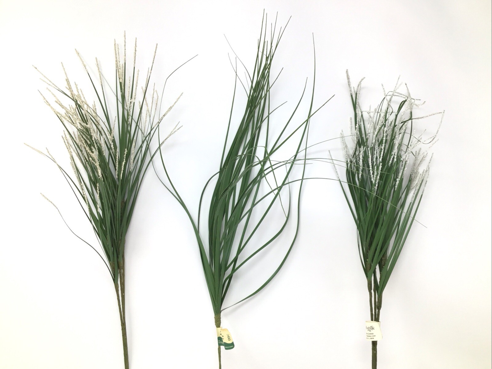 Onion Grass Floral Pick Green 2 Flocked Picks 26” 1 Pick 22” Lot Of 3 Vintage