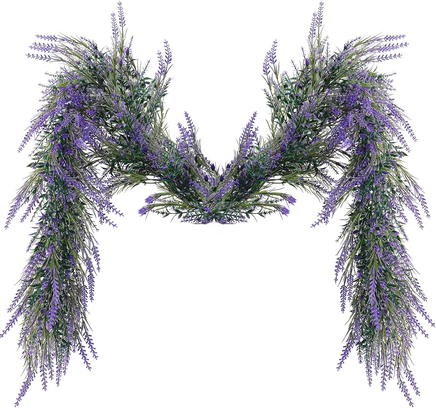 6Ft Purple Lavender Artificial Garland Decor, Spring Summer All Year Lavender De