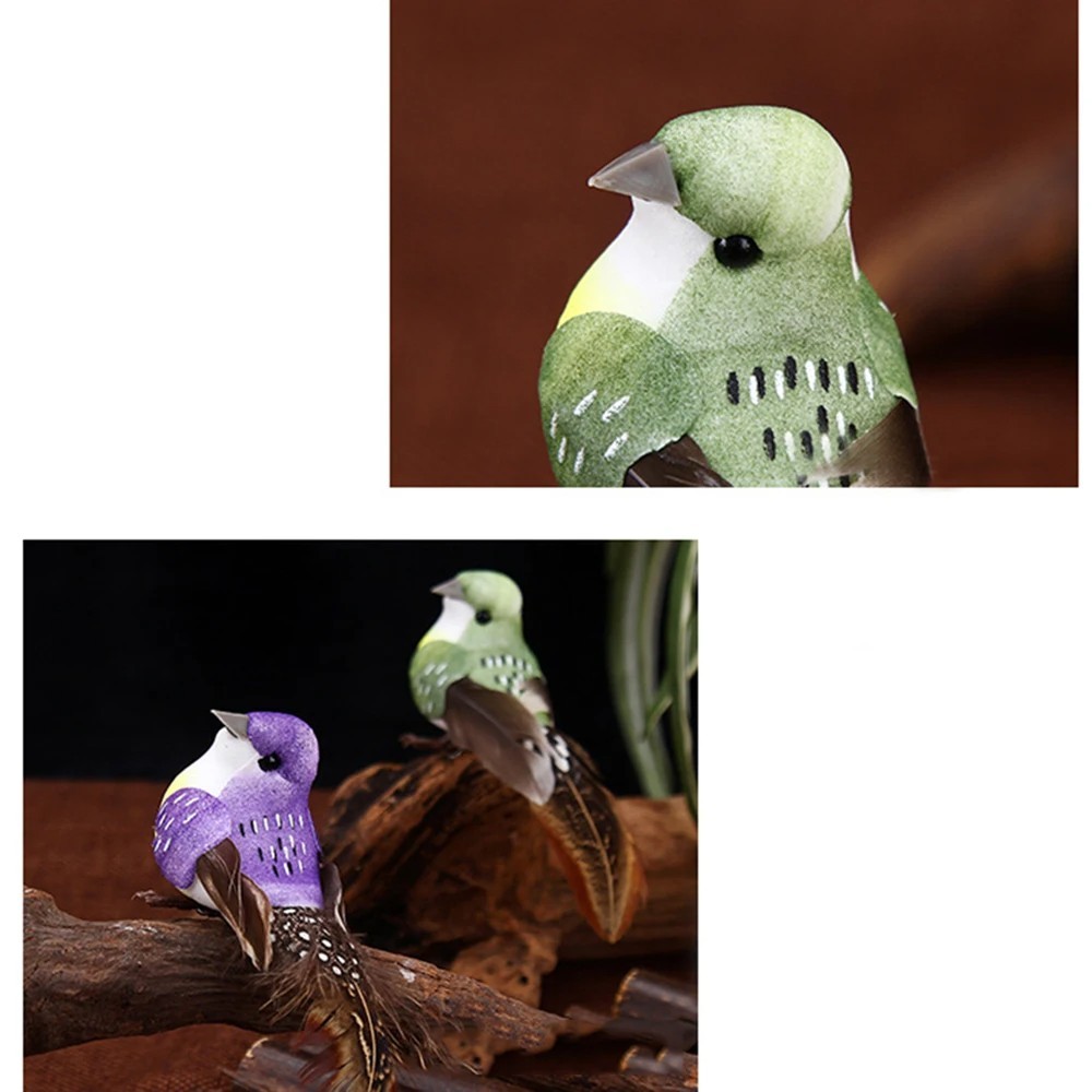 6x Colorful Realistic Foam Artificial Birds Faux Birds Fake Birds Clip on Birds