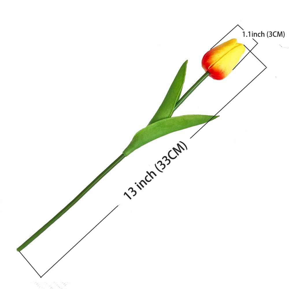 24PCS PU Artificial Tulips Fake Flowers for Wedding Bouquets Real Touch Latex…