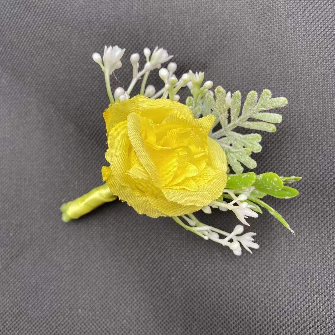 6Pieces/lot Groom Boutonniere Man Women Bride Wrist Corsage Artificial Weddin…