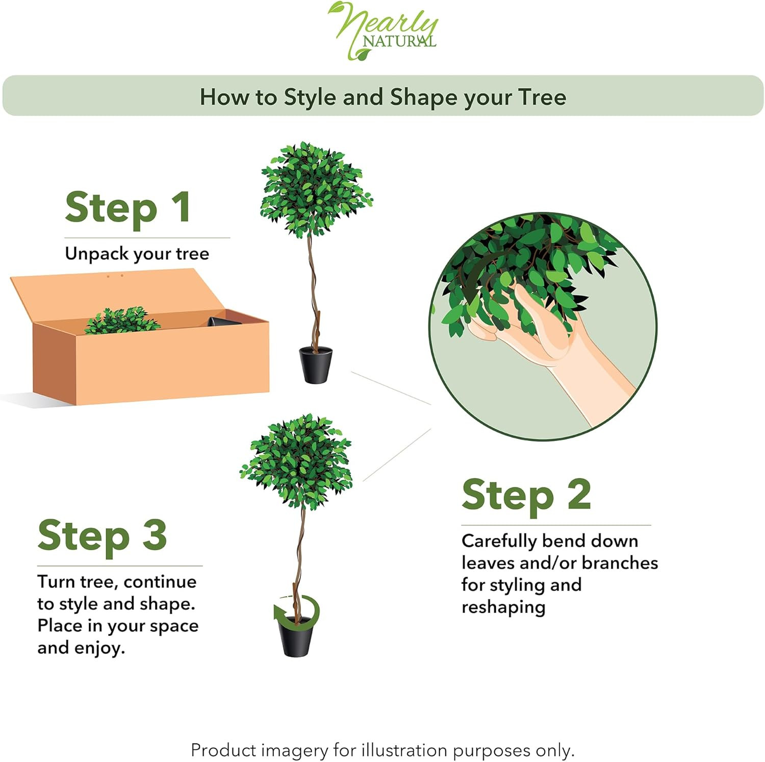 6 Ft Artificial Autumn Ficus Fall Tree with Nursery Pot | Natural Wooden Trunk,