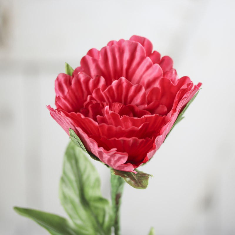 Set of 4 Poppin Pink Polyester Artificial Peony 28″ Floral Stems
