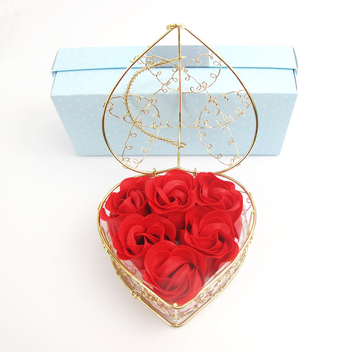 Heart Scented Petal Rose Soap Flower Wedding Valentines Day Gift Box 2 Packs