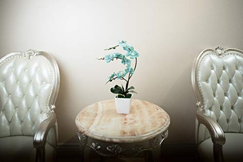 15 Inch Artificial Silk Phalaenopsis Orchid Flower Plant Pot Teal Arrangement
