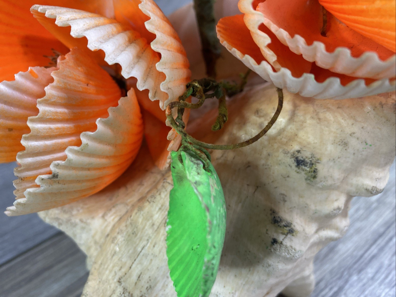 Vintage Seashells Kitschy Flower Bouquet Shell Floral Arrangement