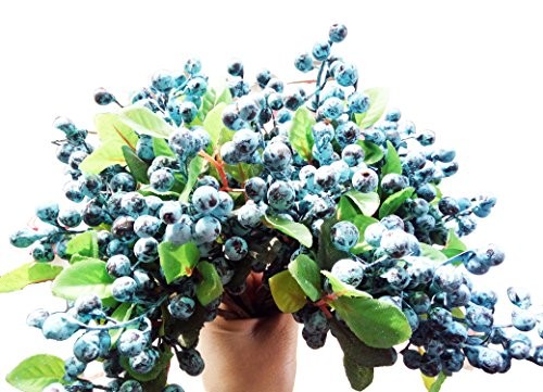 Artificial Flowers California Faux Blueberries Artificial Stems for 10 Pack
