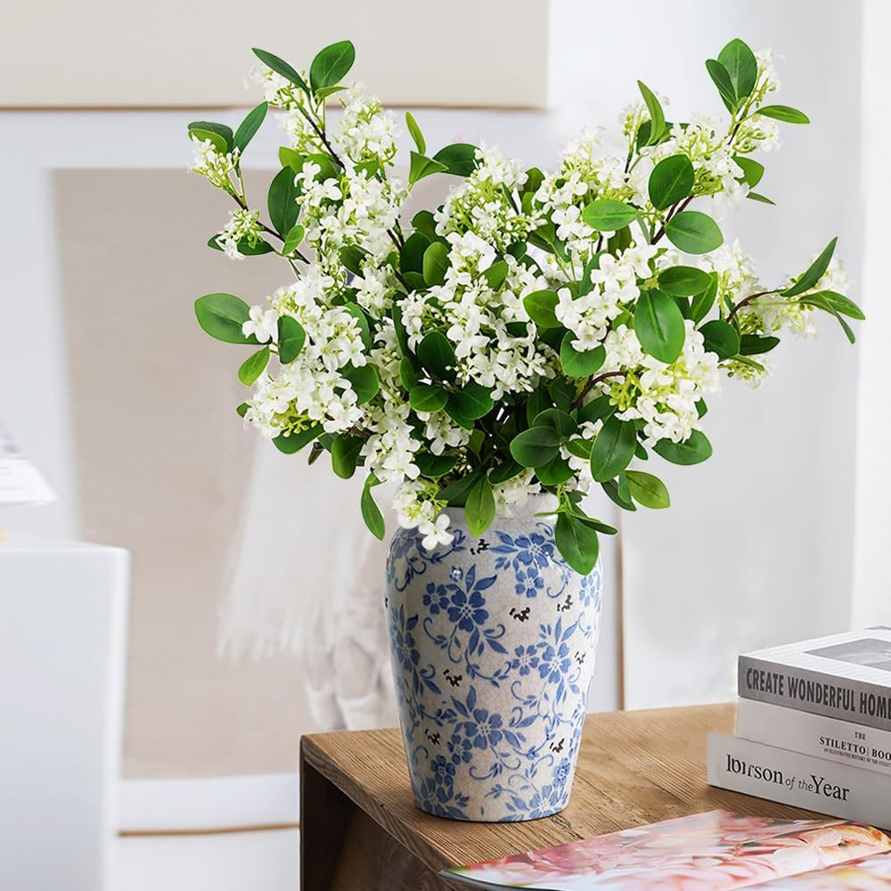 32″ Faux Greenery Stems – 6 Pcs Artificial Plants for Home & Office Décor