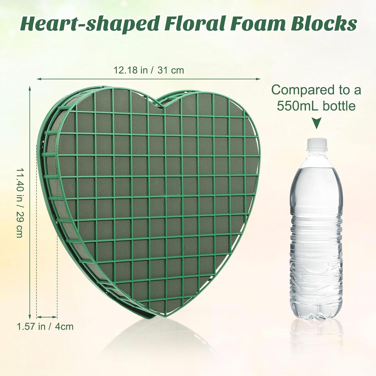 Floral Foam Hearts Heart Shaped Floral Foam Cage W/ 5 Suction Cups Base