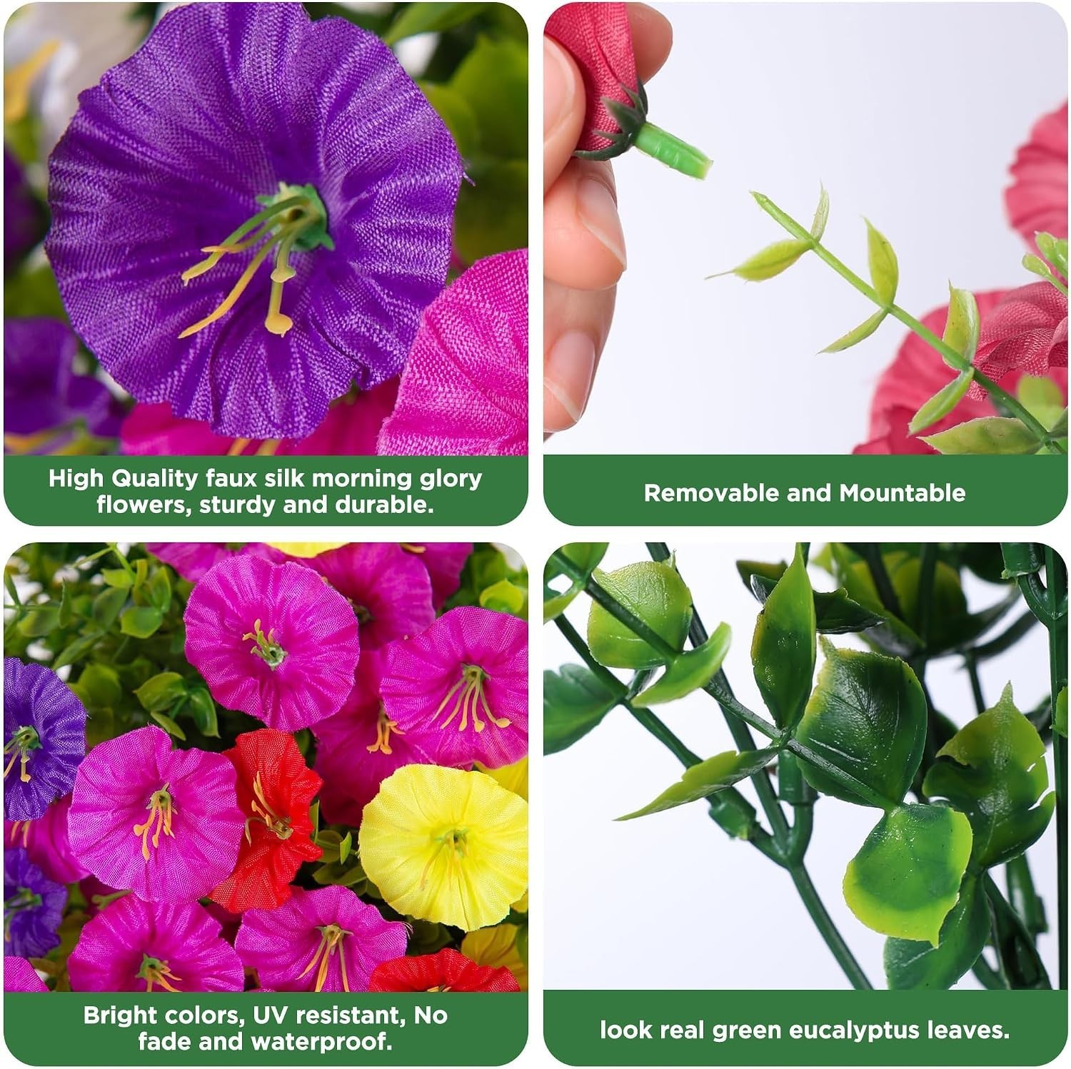 Vibrant UV-Resistant Faux Plants – 12 Bundles for Effortless Outdoor Style