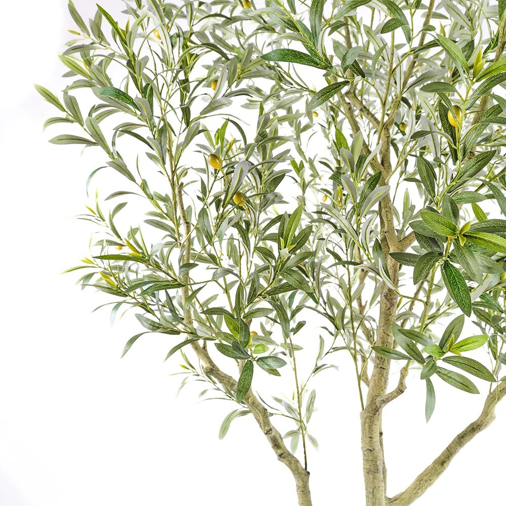CG Hunter Artificial Olive 7′ Tree with Artisan Mediterranean Planter